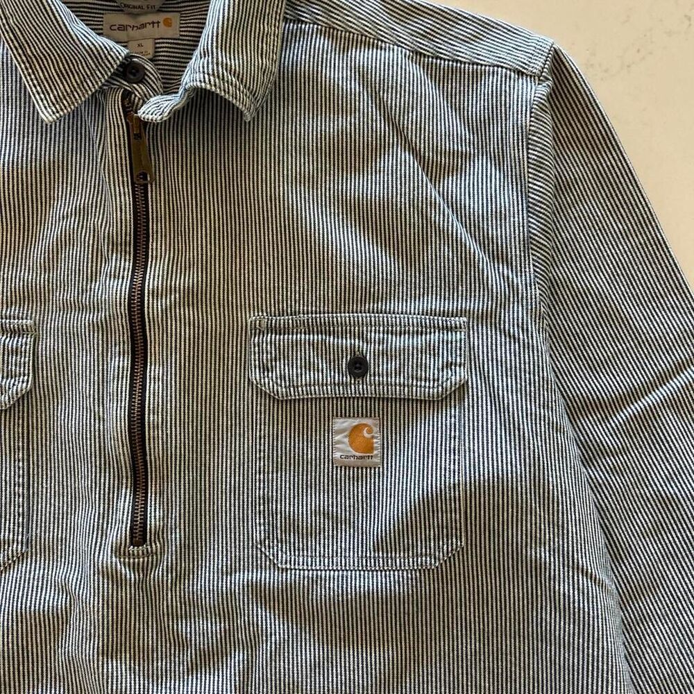 Carhartt Men's Blue and White Jacket - Picture 4 of 7
